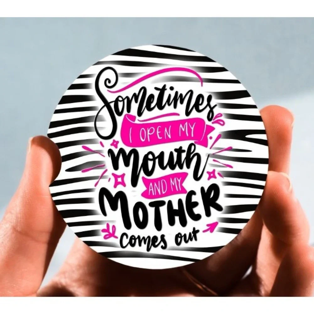 Set of‎ 2 Car Coasters, My Mother Comes Out Car Coaster, Neoprene Car Coaster